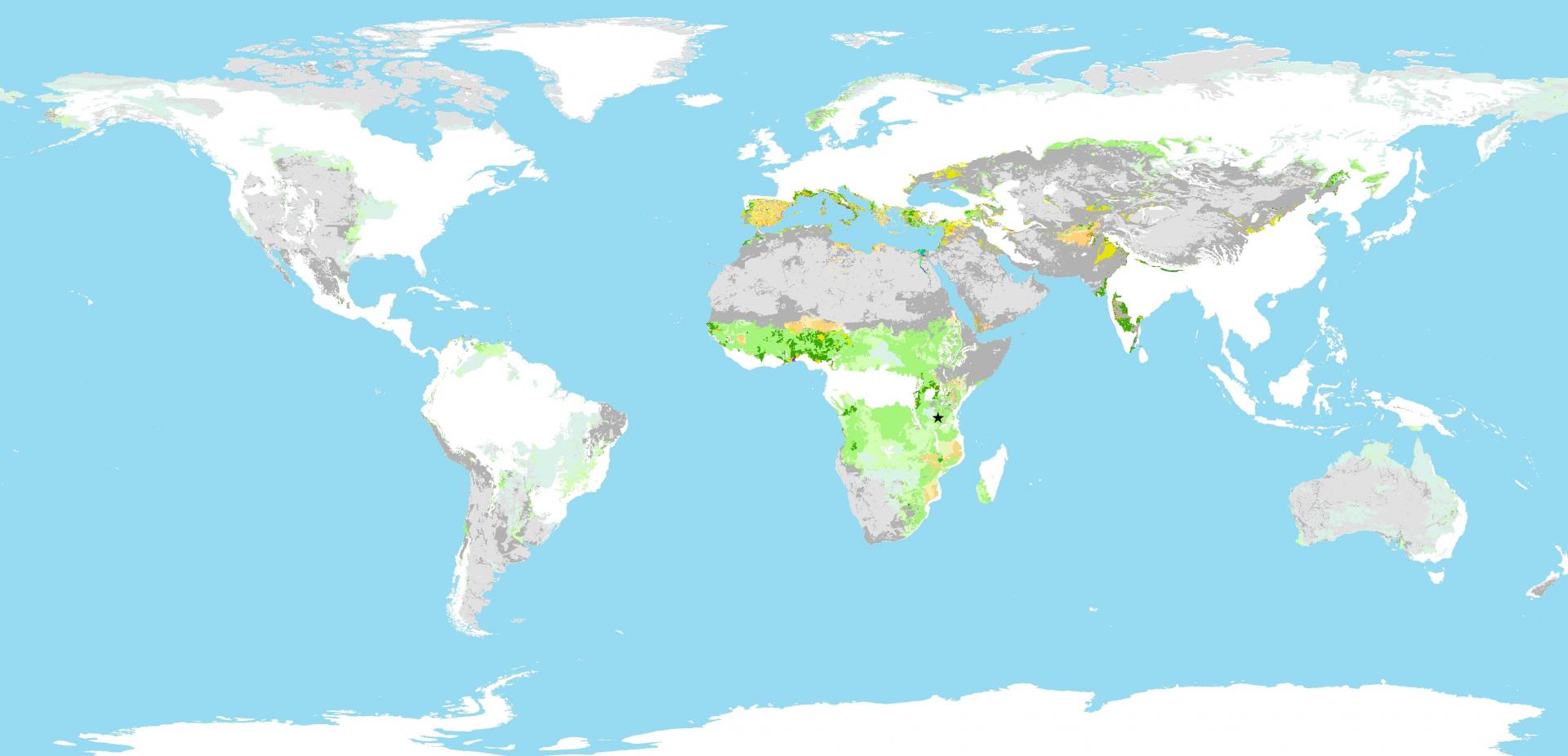 Changes in anthropogenic biomes found in rangelands globally between ...